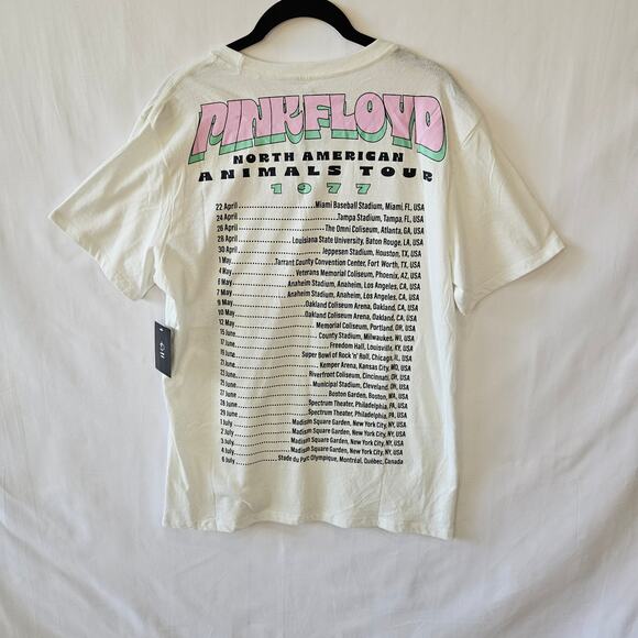 Pink Floyd Retro Shirt Reproduction 1977 Concert Tee White Medium - Picture 3 of 7